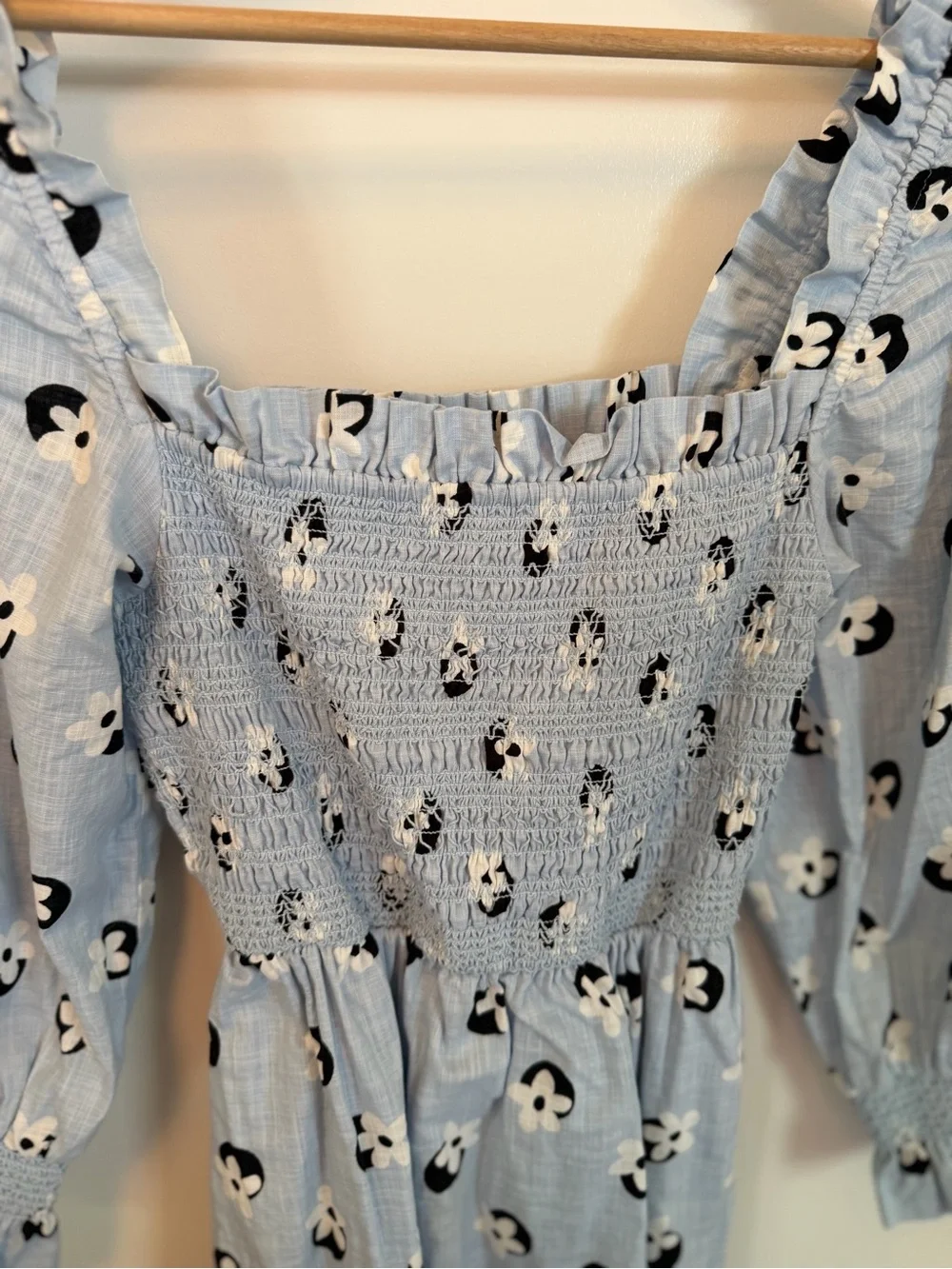 kate spade Light Blue Smocked Midi Dress with Panda Print